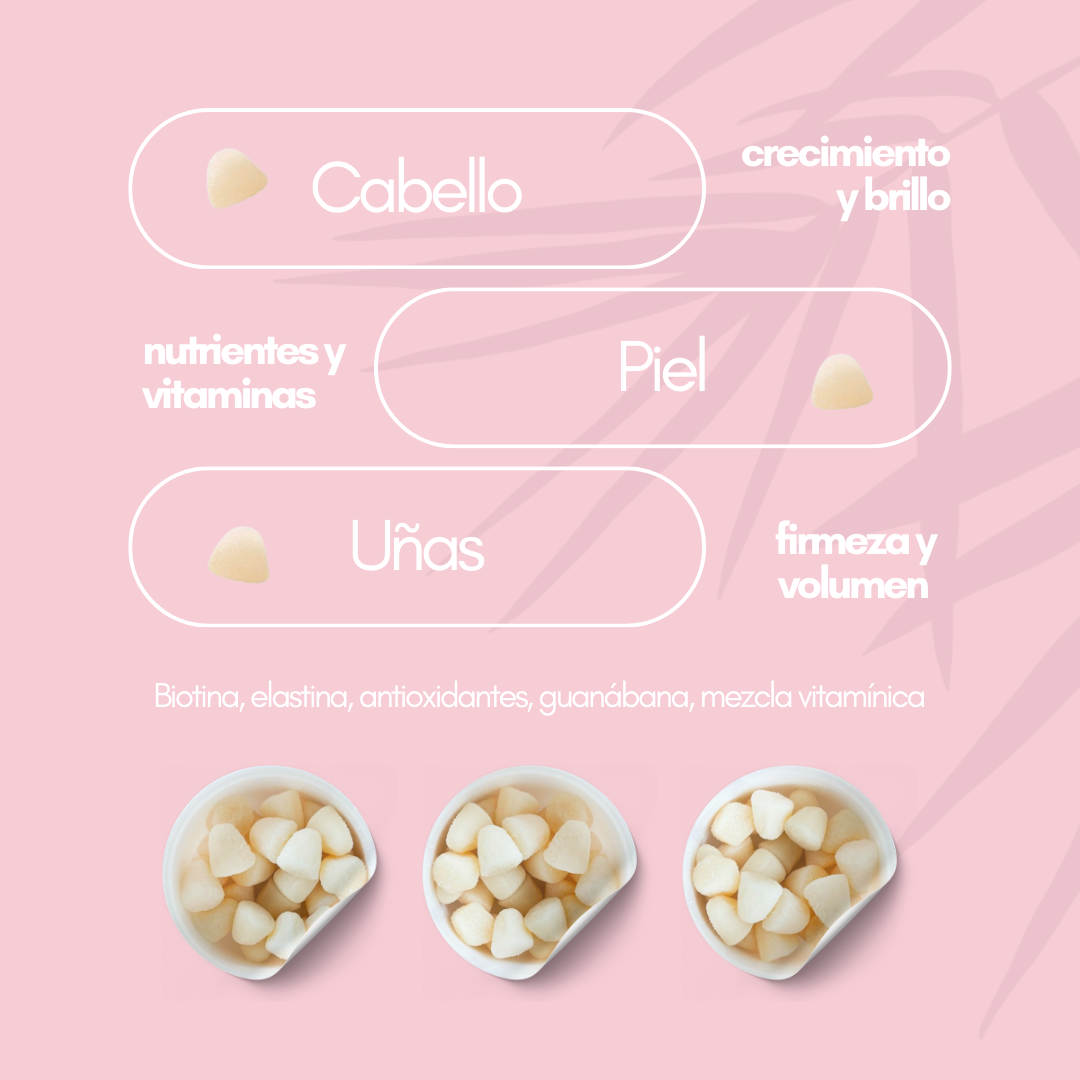 Gomitas para cabello, piel y uñas