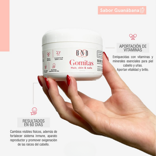 Gomitas para cabello, piel y uñas